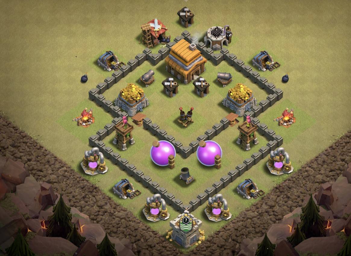 COC Level 4 hybrid Base Links Anti Everything