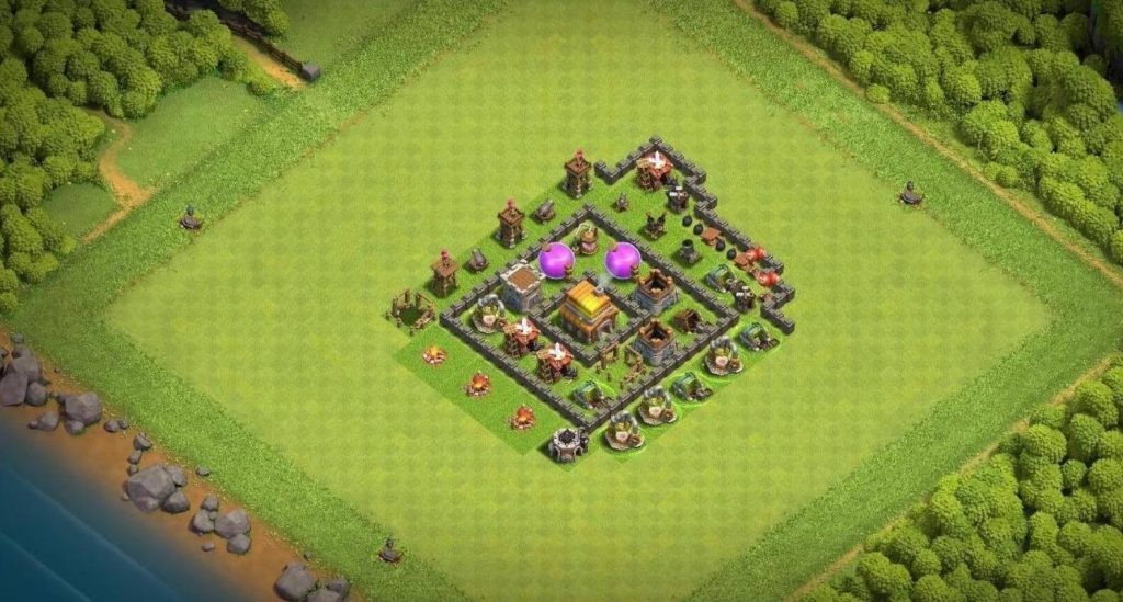 COC th5 Farming Base Links Anti Dragon