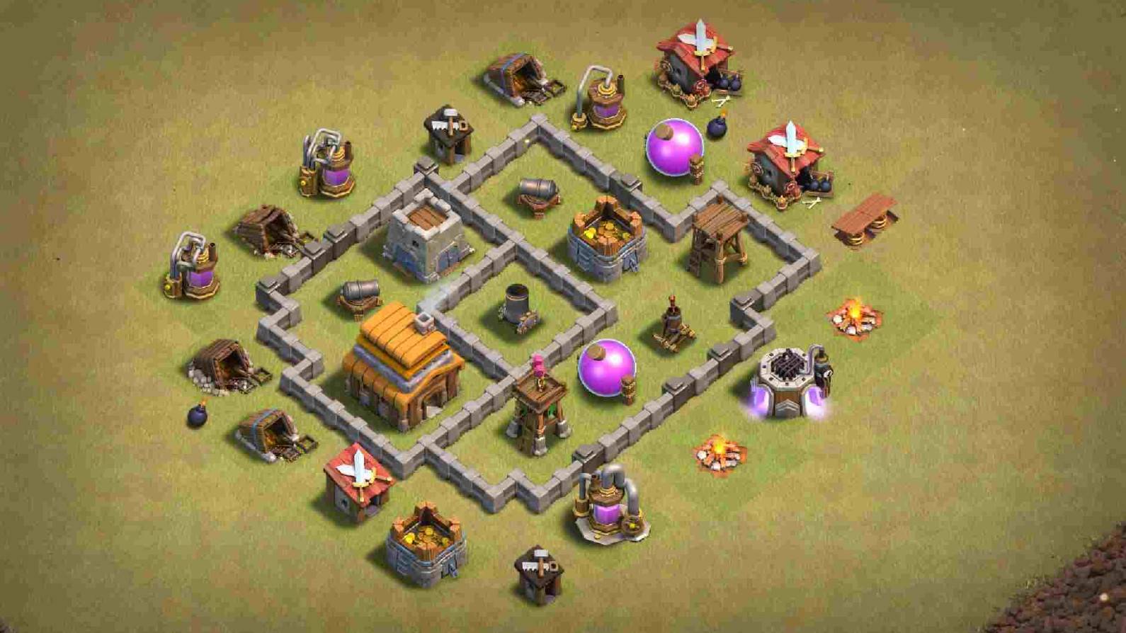 Clash of Clans Best th4 hybrid Base 2023