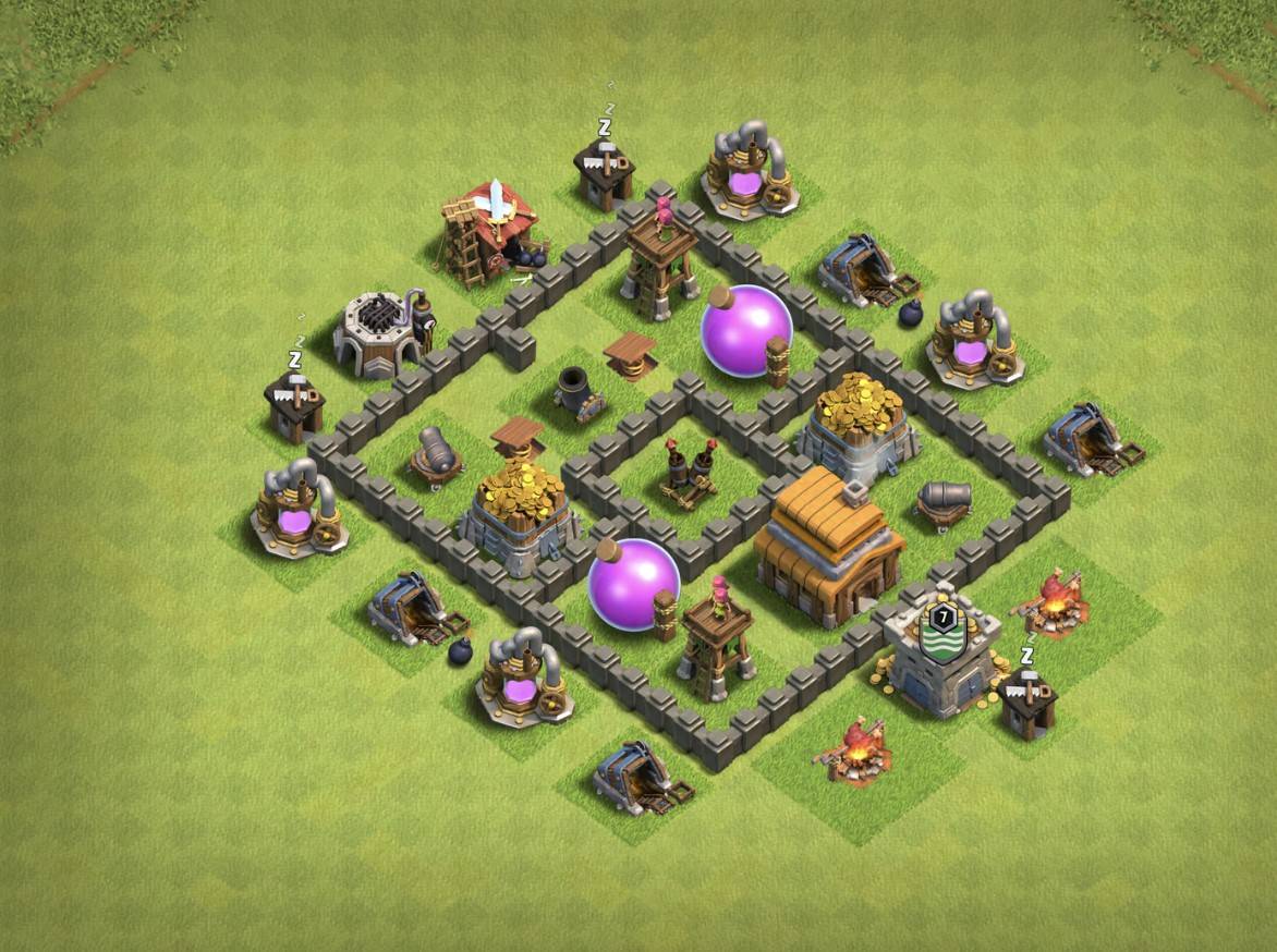 Clash of Clans th4 Hybrid Map Link Anti 3 Stars