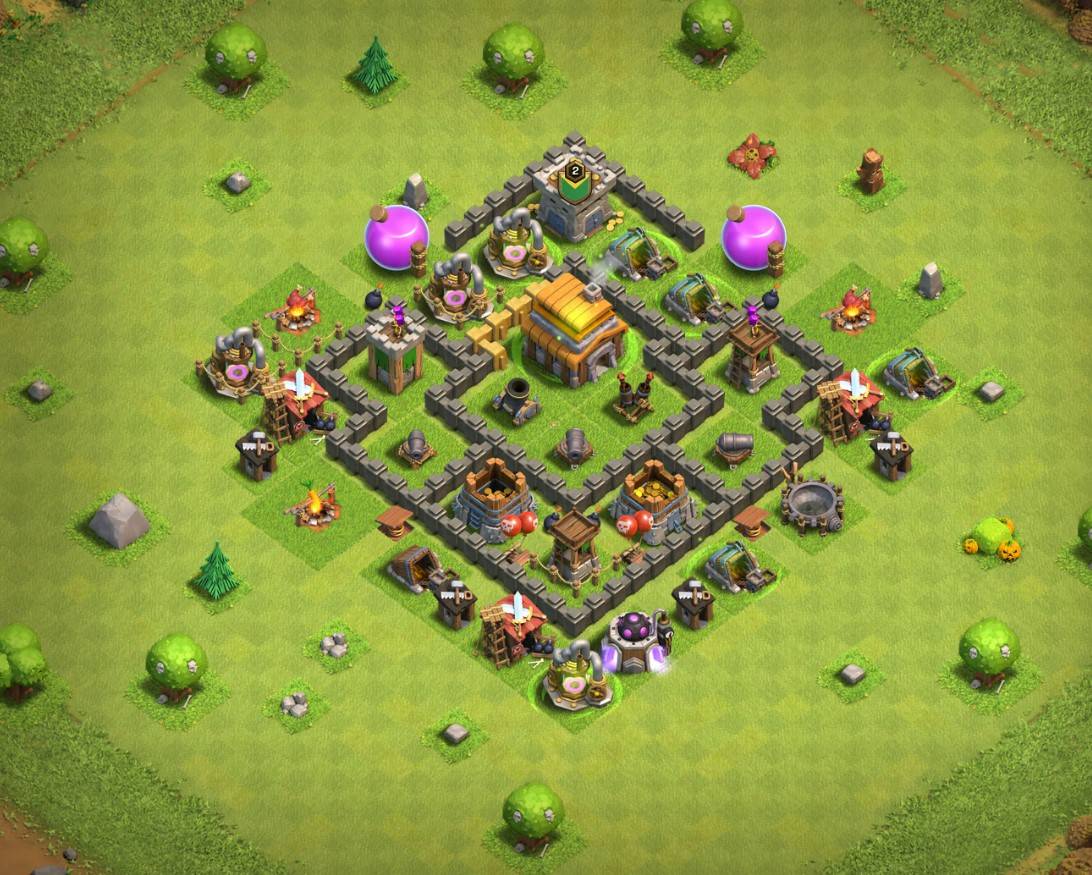 Clash of Clans th5 Hybrid Map Link Anti 3 Stars