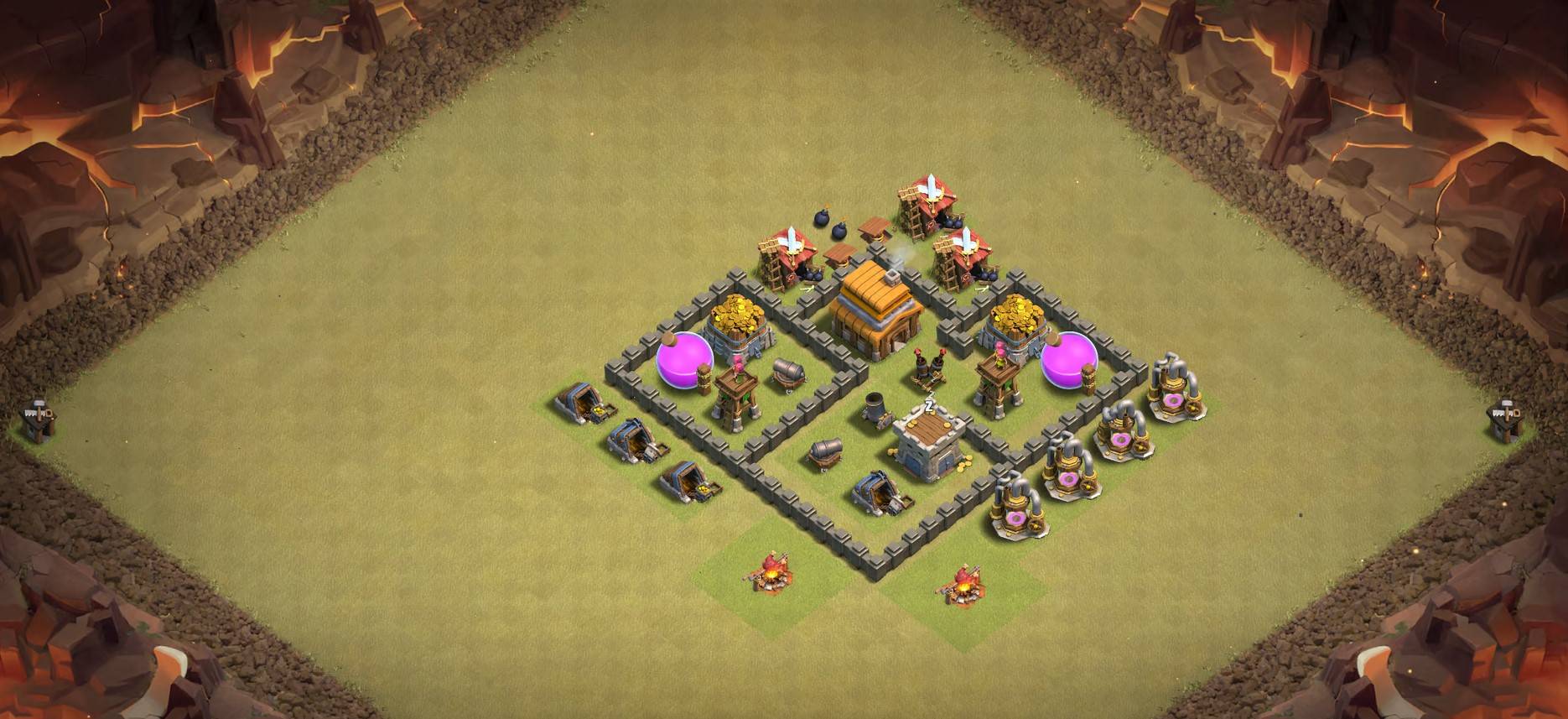 Town Hall 4 Farming Base Layout Links Anti 3 Stars