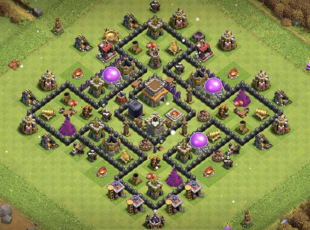 best th8 trophy base for air attack