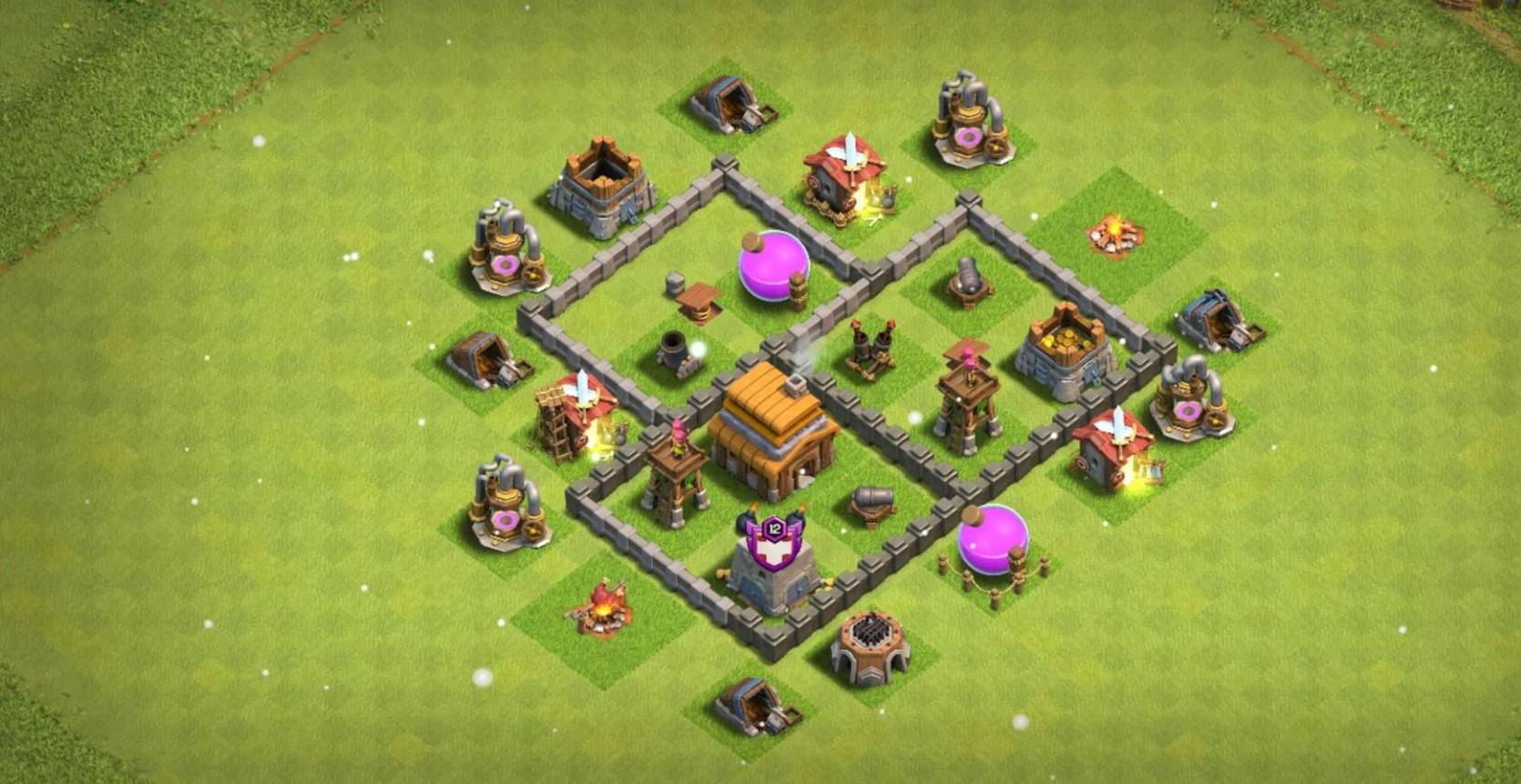 best town hall 4 base hybrid link