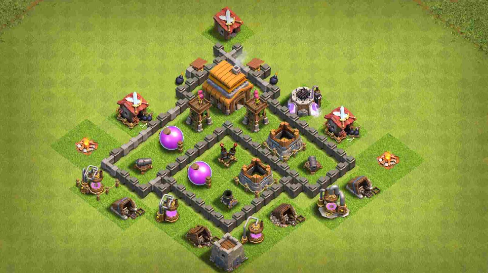 best town hall 4 farming base link anti everything