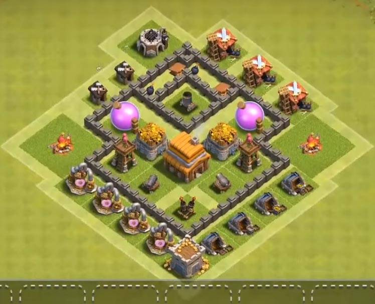 best town hall 4 farming base