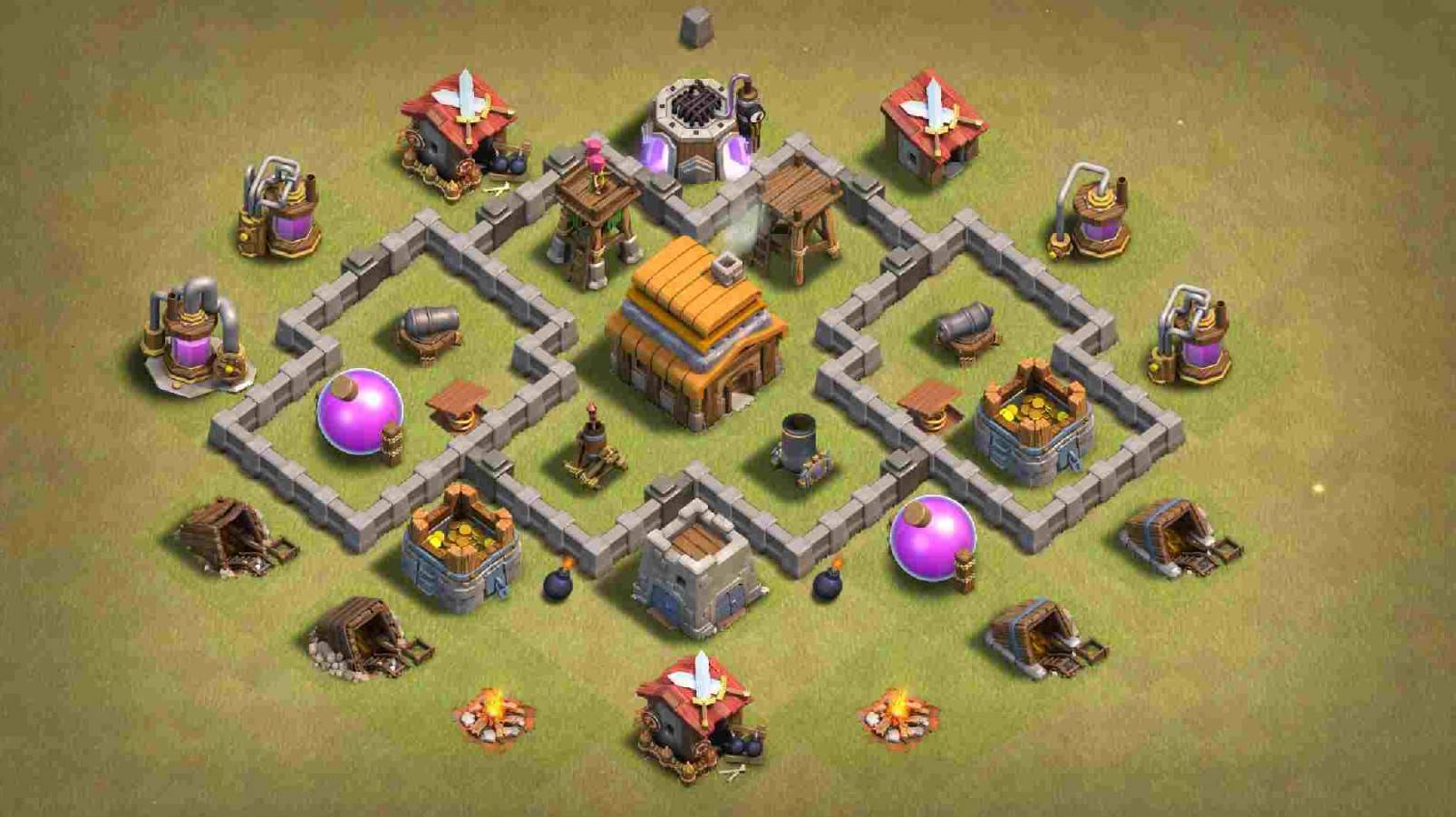 best town hall 4 hybrid base link anti everything