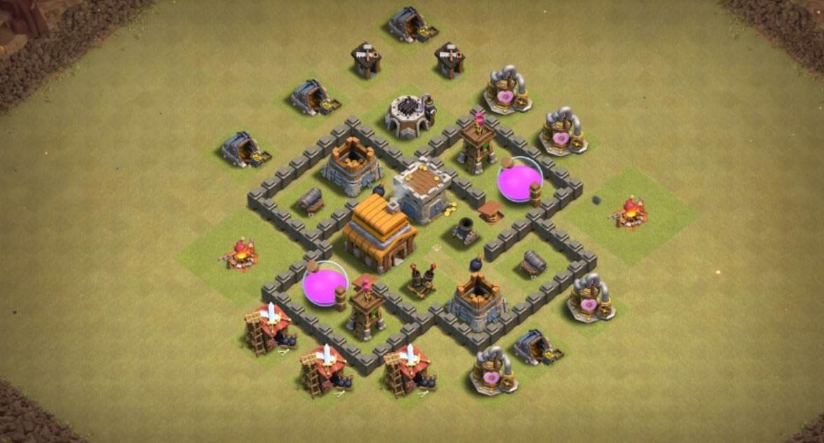 best town hall 4 trophy base layout copy link