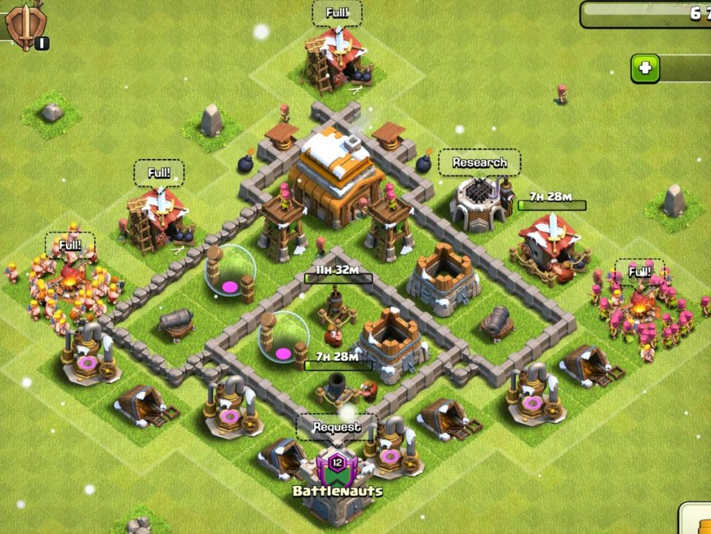 best town hall 4 war base defense