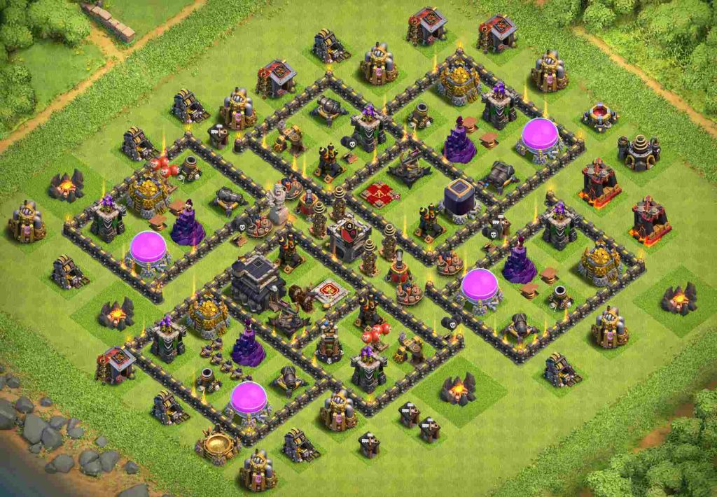 best town hall 9 trophy base layout