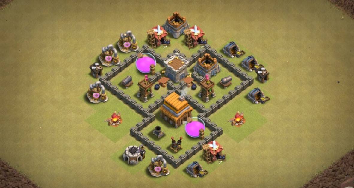 clash of clans anti everything hybrid layout link level 4