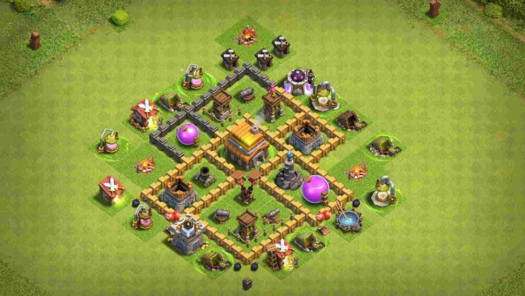 clash of clans level 5 loot protection layout design link