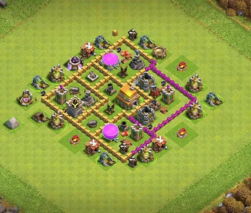 clash of clans level 6 loot protection layout design link