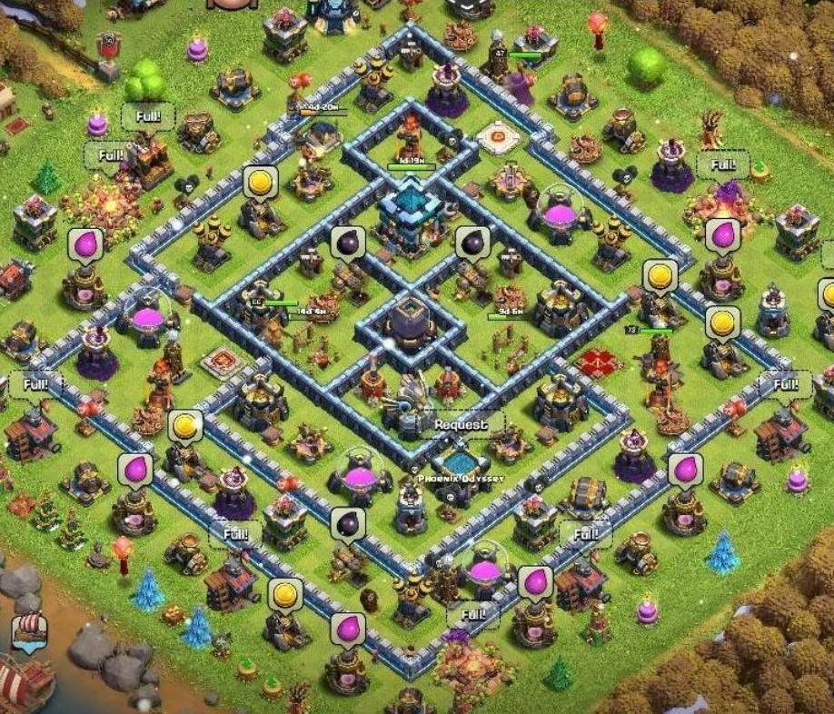 clash of clans th13 farming layout link