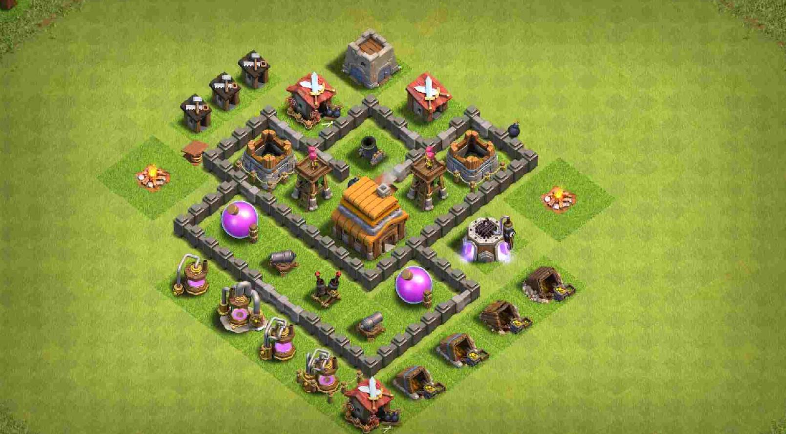 clash of clans th4 farming base copy link