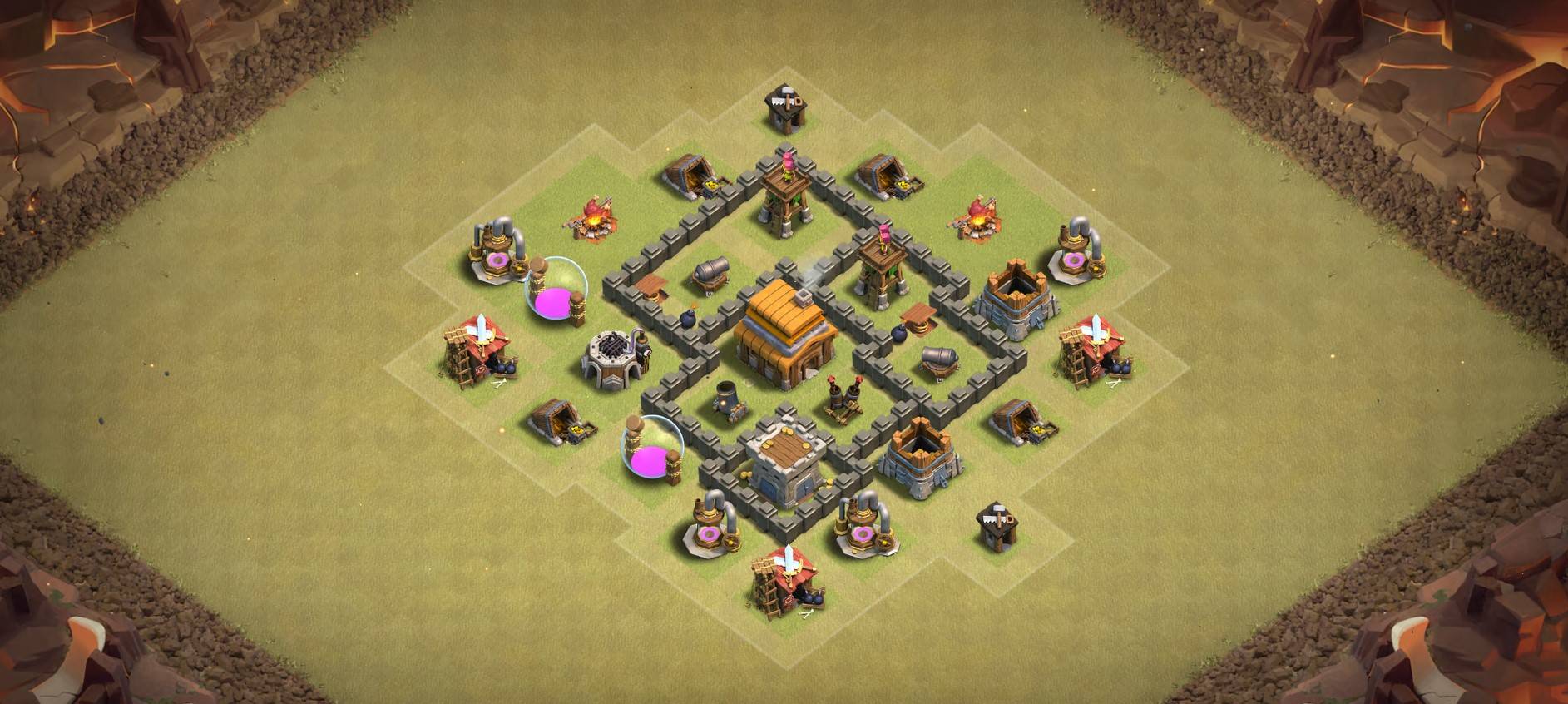 clash of clans th4 trophy base