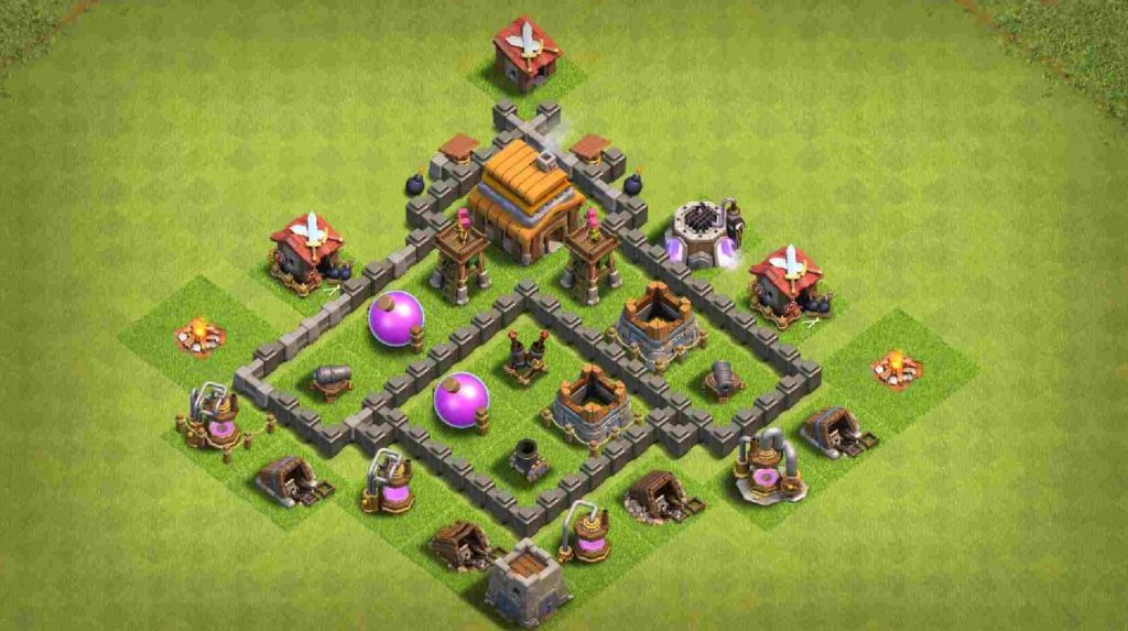 clash of clans th4 war base anti everything