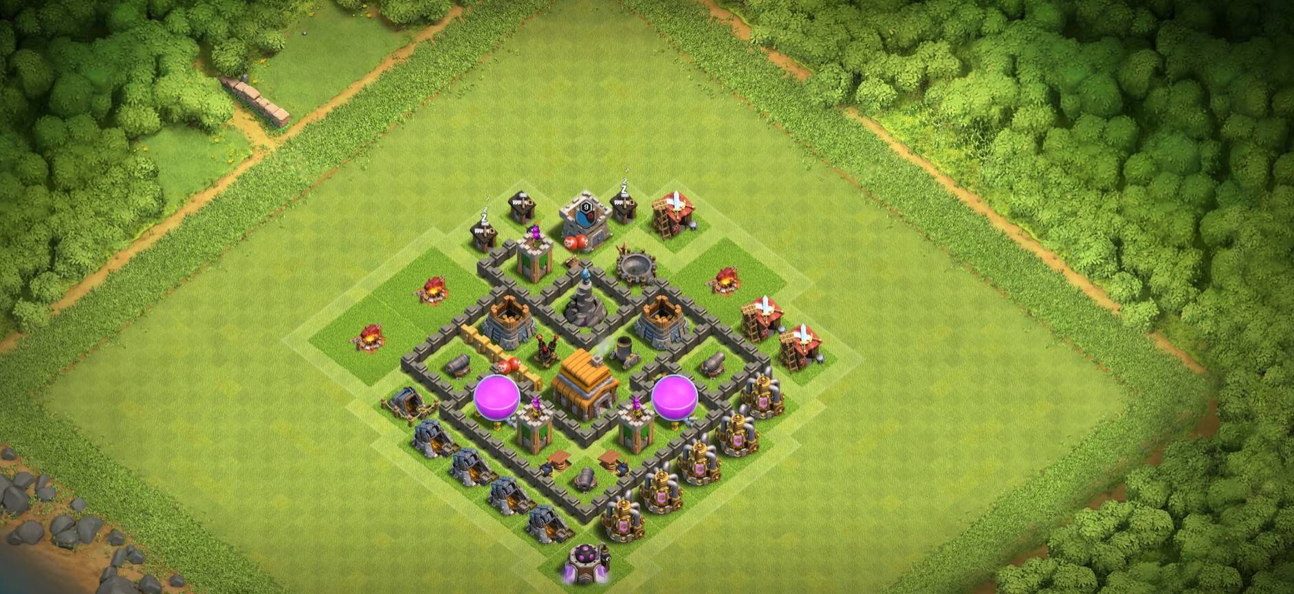 clash of clans th5 hybrid base link