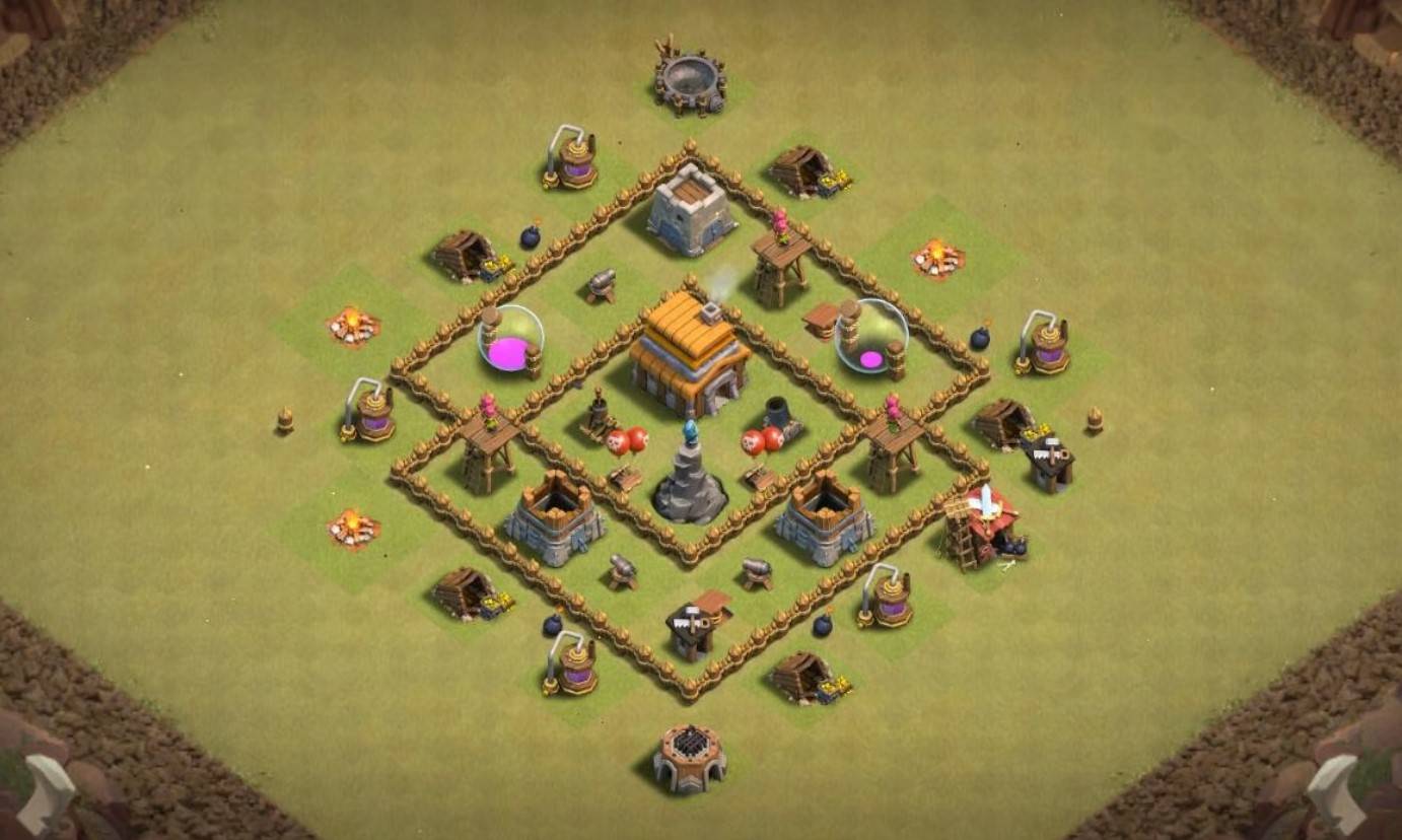 clash of clans th5 hybrid layout link