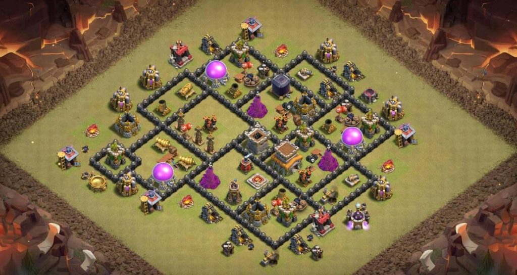 clash of clans th8 trophy push base copy link with bomb tower
