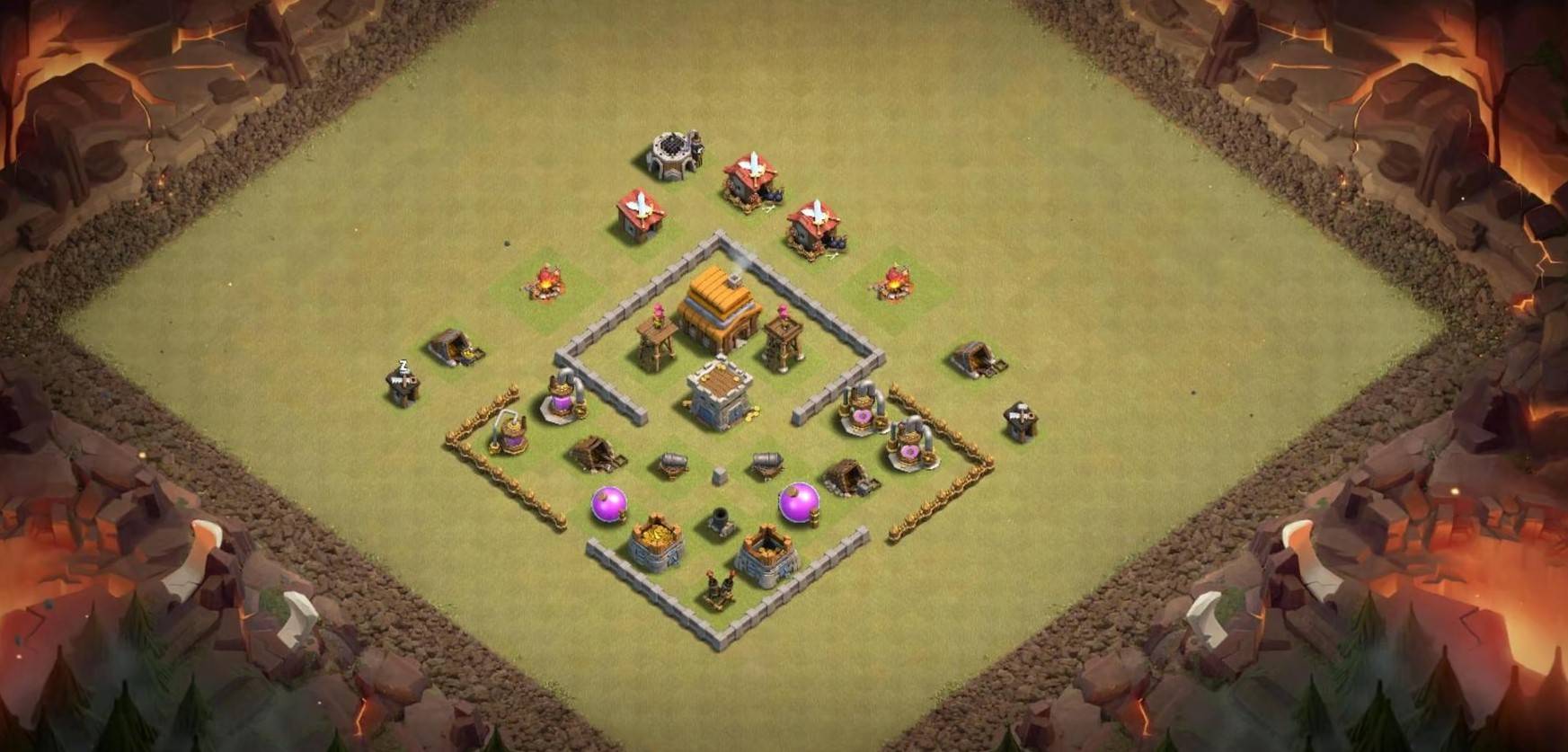 clash of clans town hall 4 hybrid base link