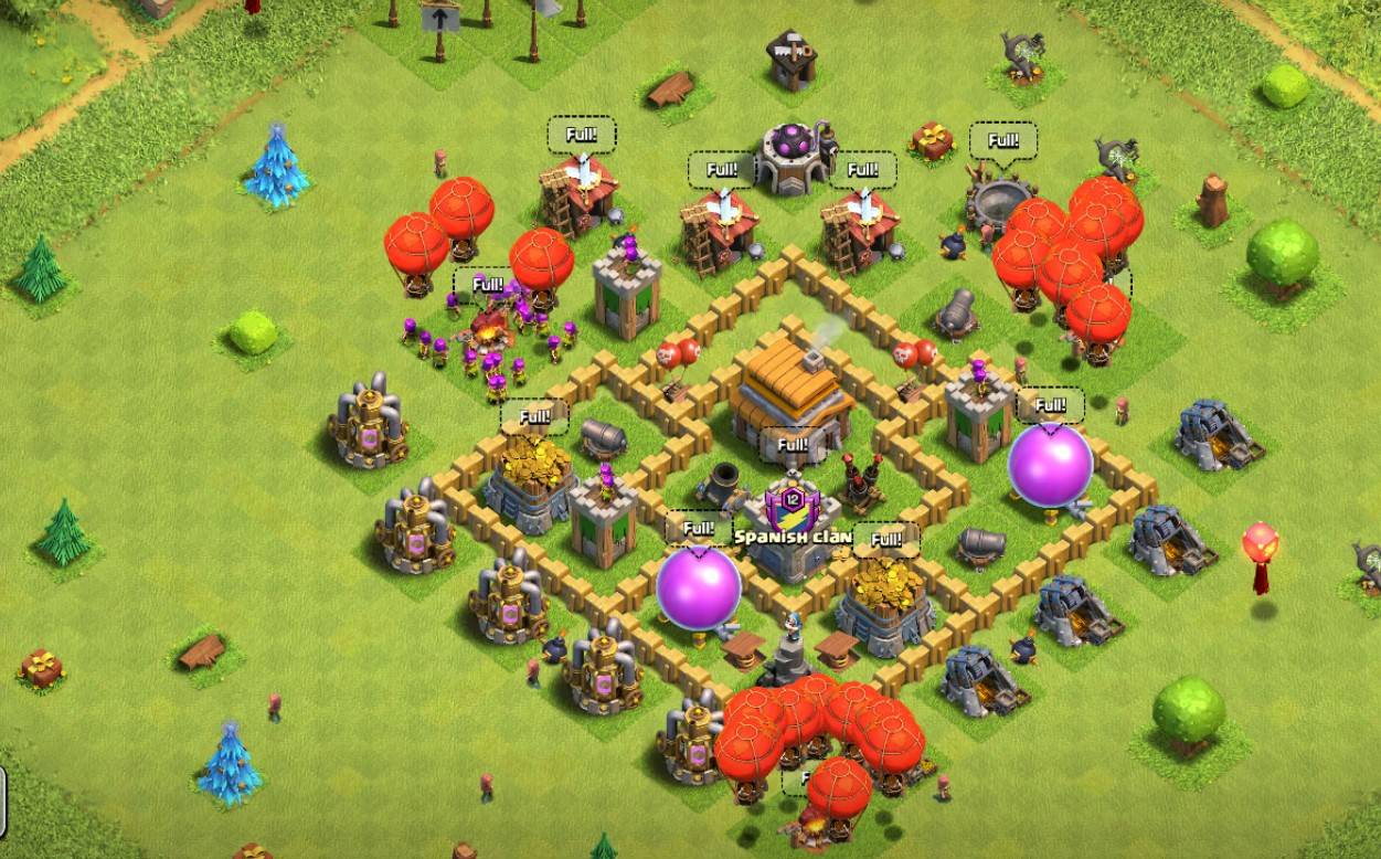 clash of clans town hall 5 hybrid base map link