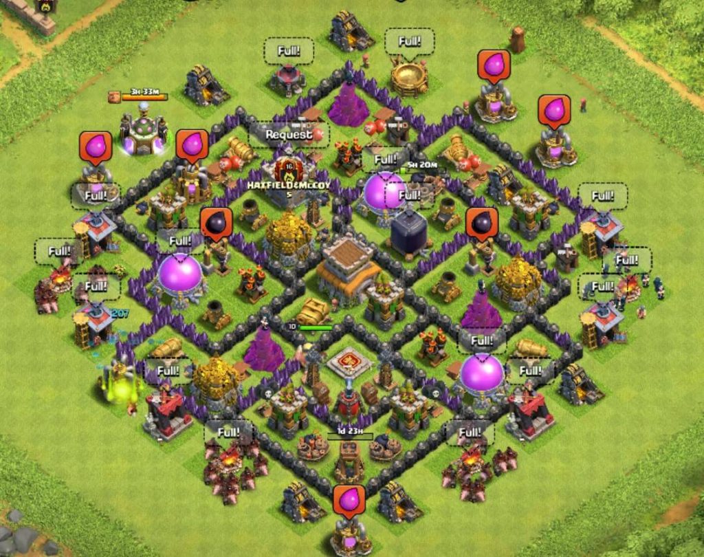 clash of clans town hall 8 trophy base link