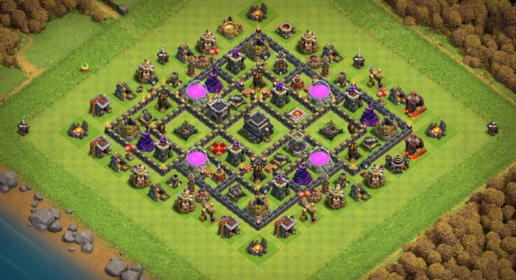 clash of clans town hall 9 trophy base 2023
