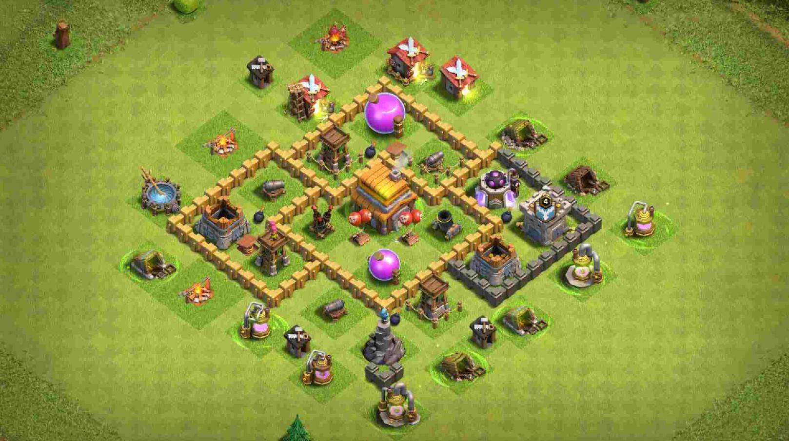 clash of clans town halll five hybrid layout link