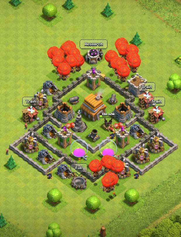 coc level 5 clan hybrid league layout link