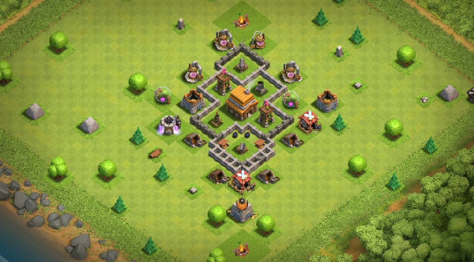 coc th4 base build