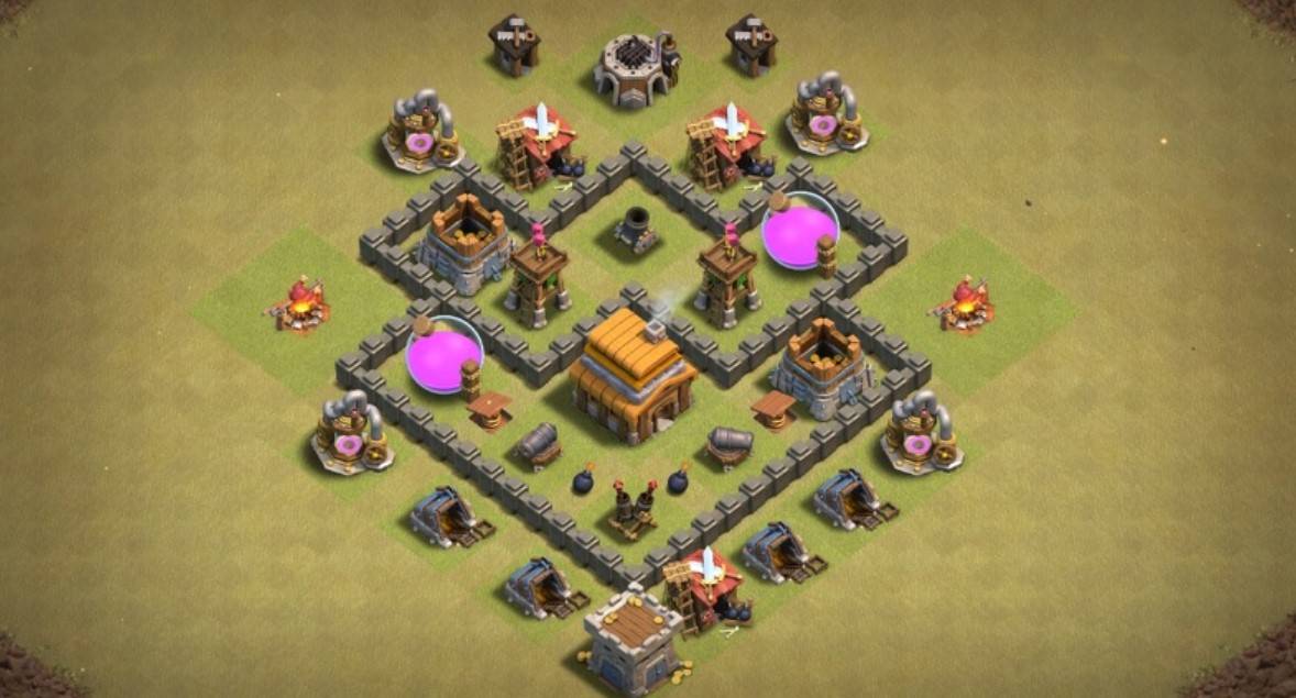 coc th4 farming base