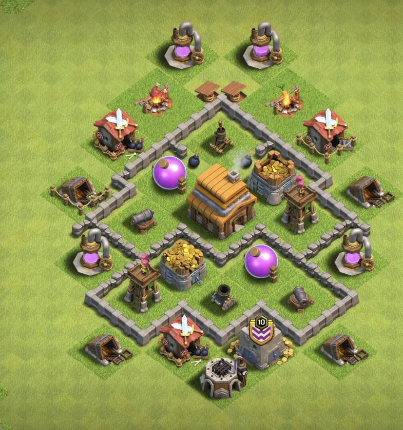 coc th4 new trophy base