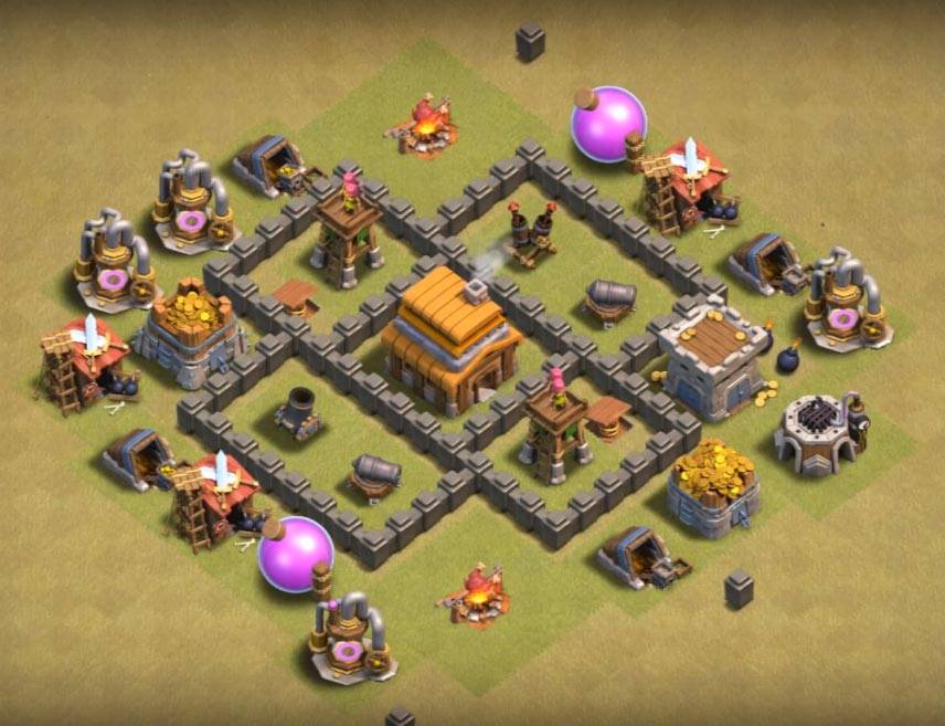 coc th4 village links for clan war league