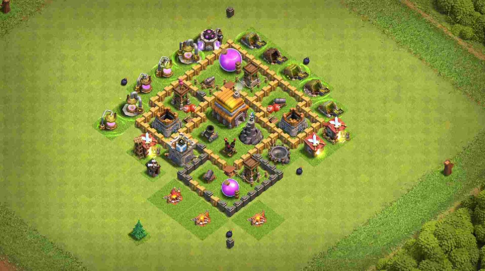 coc th5 hybrid base design map link download