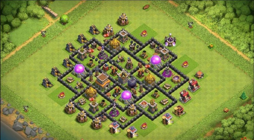 coc th8 trophy base layout link