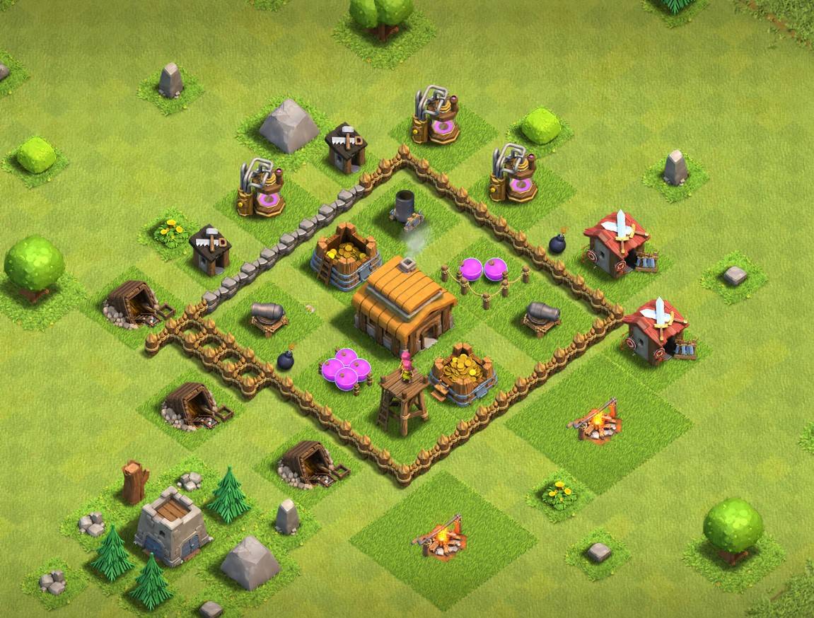 coc town hall 3 base