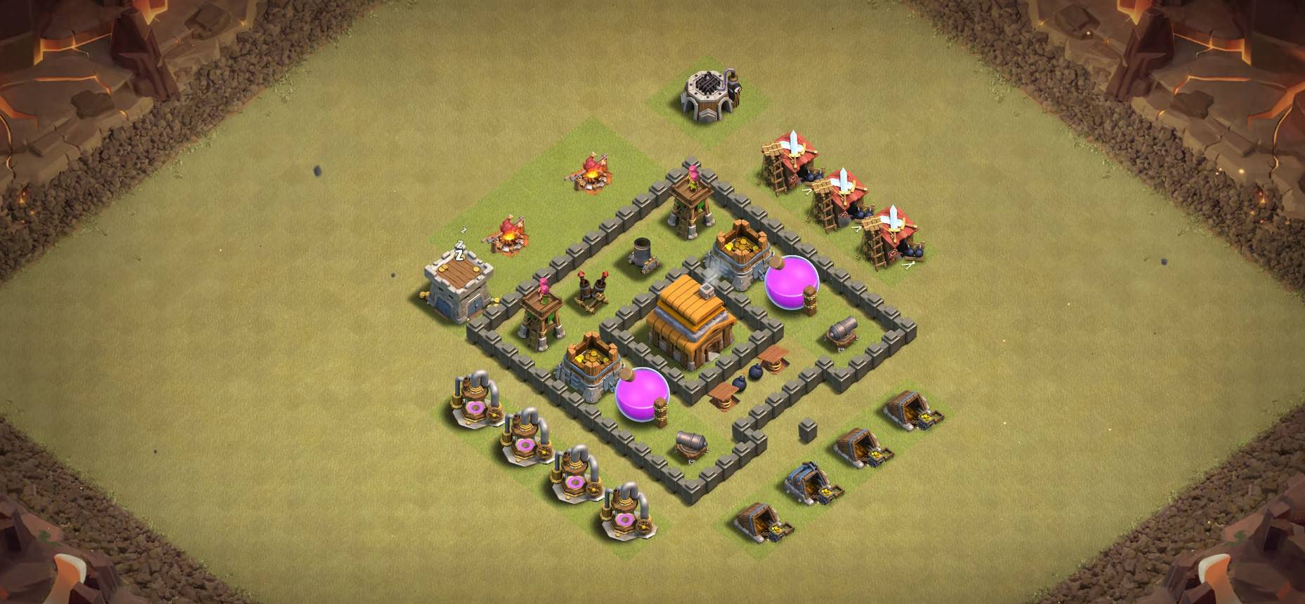 coc town hall 4 farming base