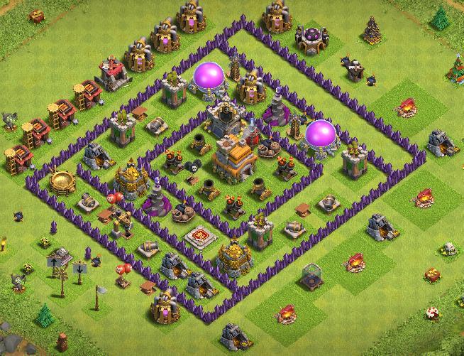 coc town hall 7 trophy base