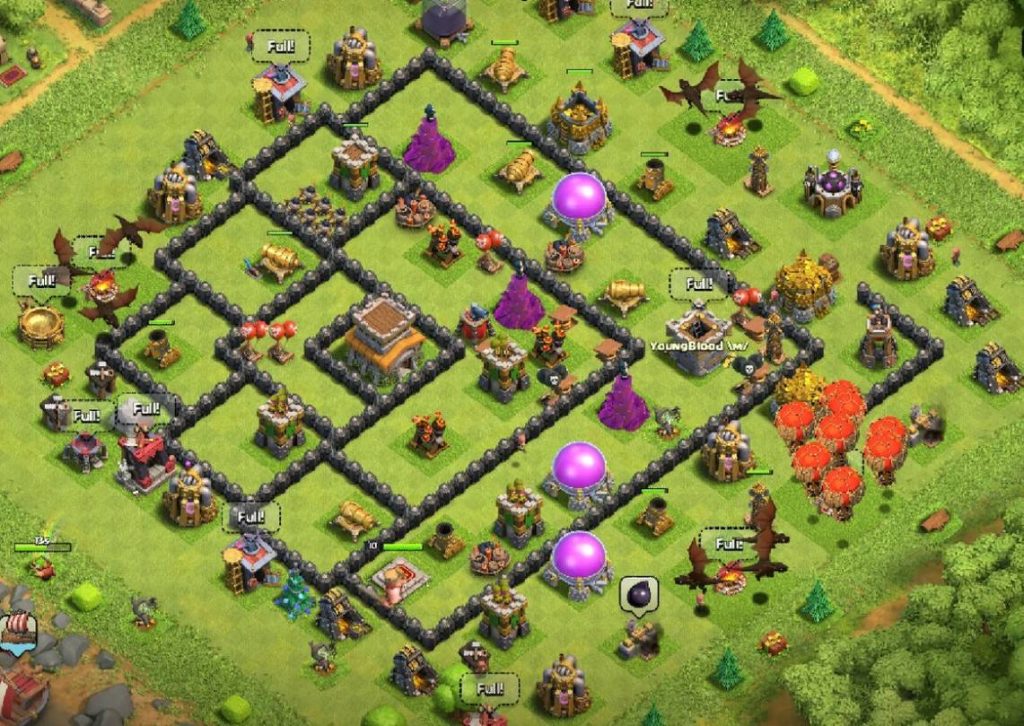 coc trophy pushing town hall 8 base