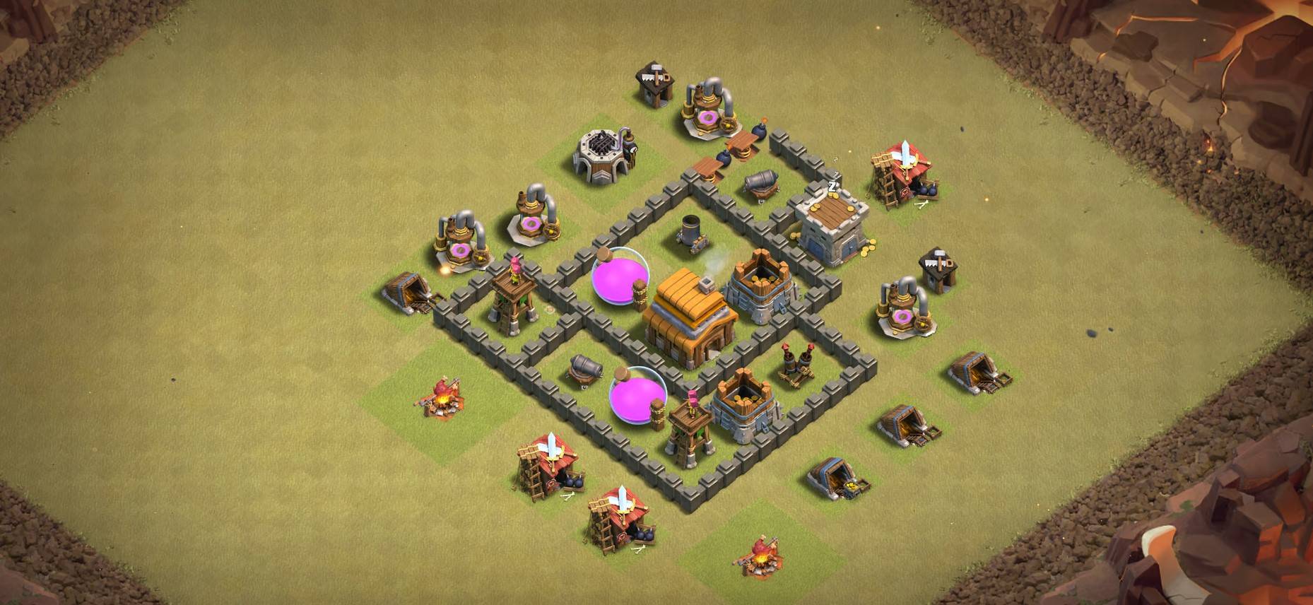 the best town hall 4 trophy base