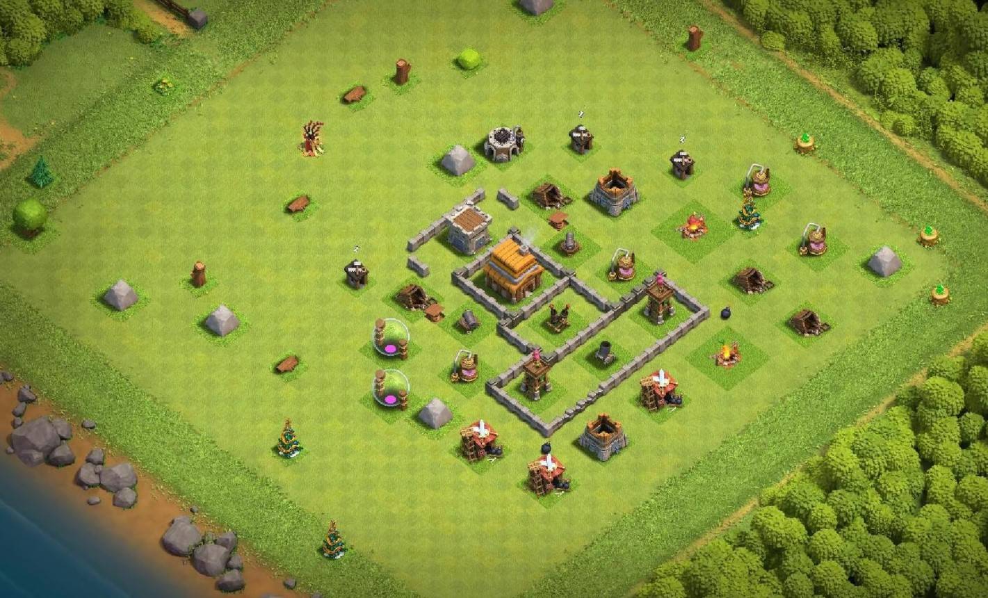 top town hall 4 trophy village map link