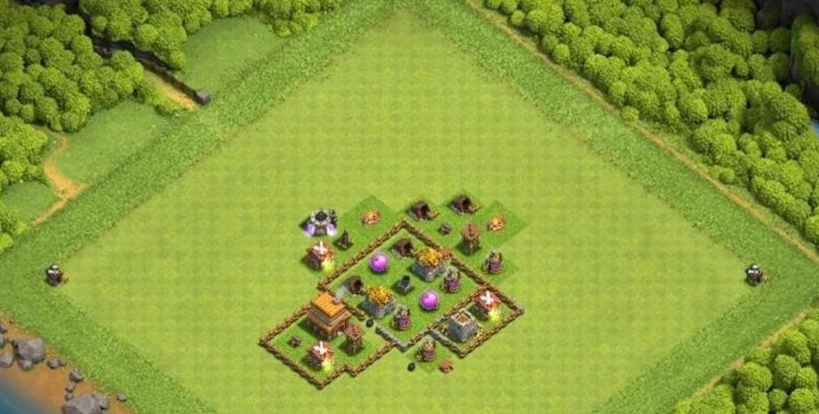 town hall 4 base clash of clans