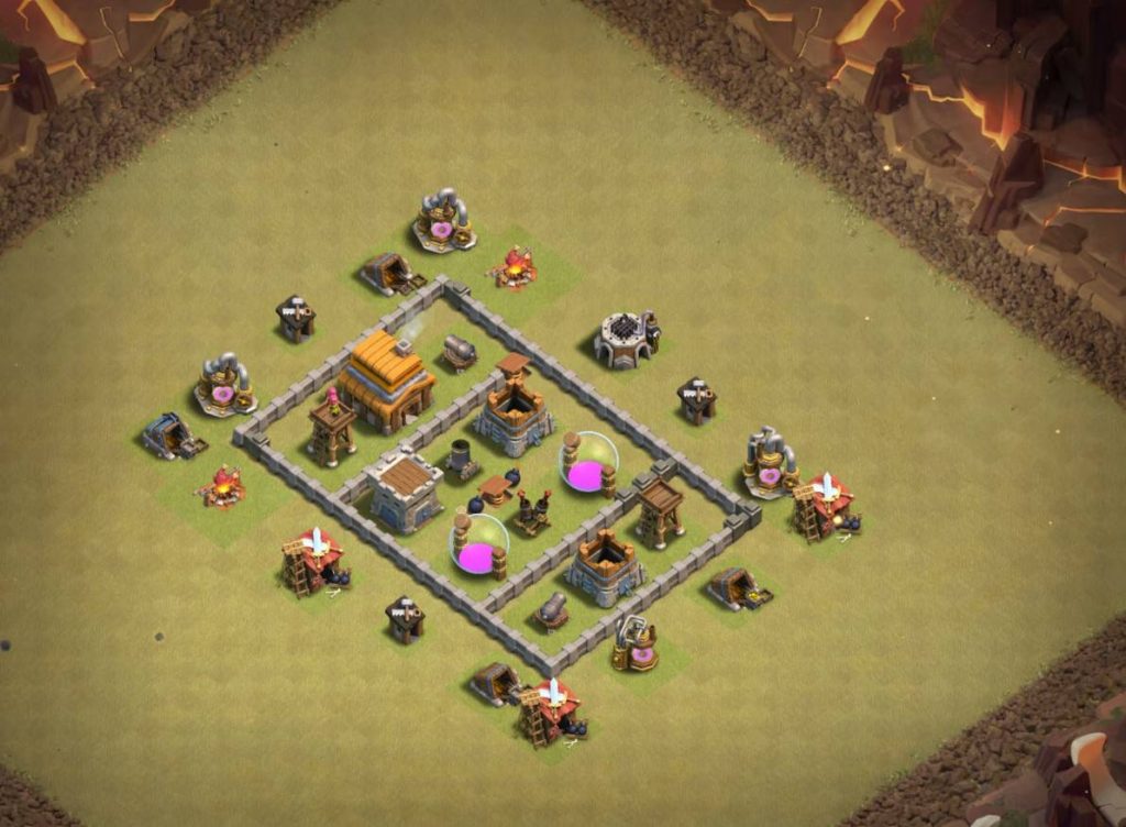 town hall 4 base layout link war