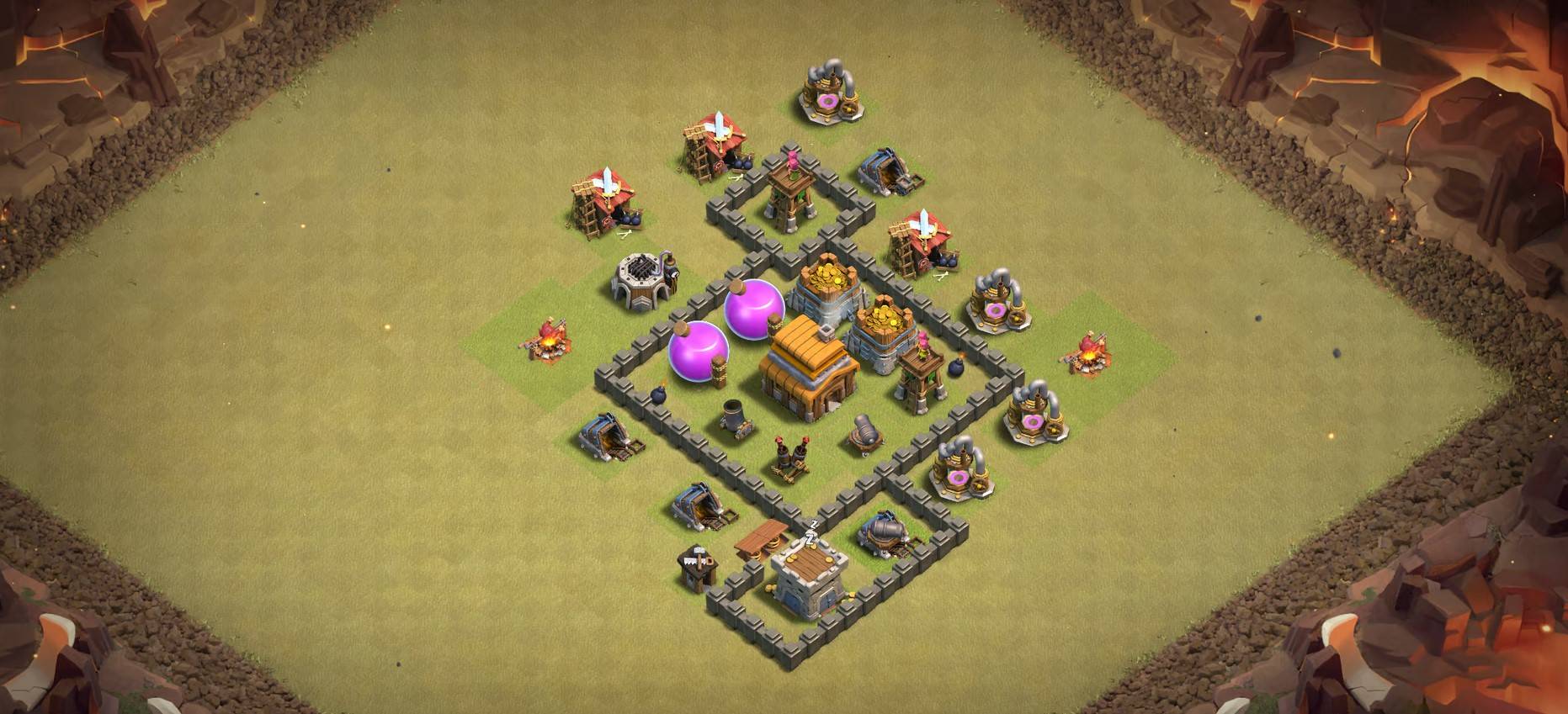 town hall 4 farming defense base