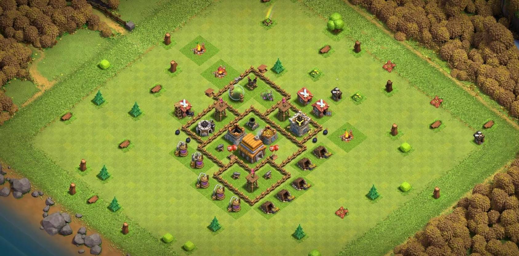 town hall 5 hybrid base with link