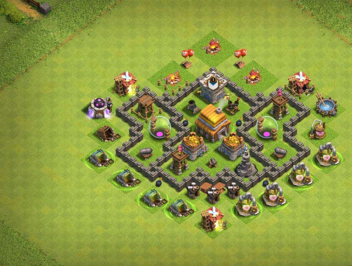 town hall 5 hybrid defense base