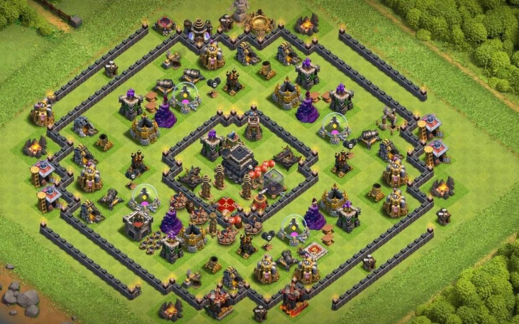 town hall 9 war base links with hero pets
