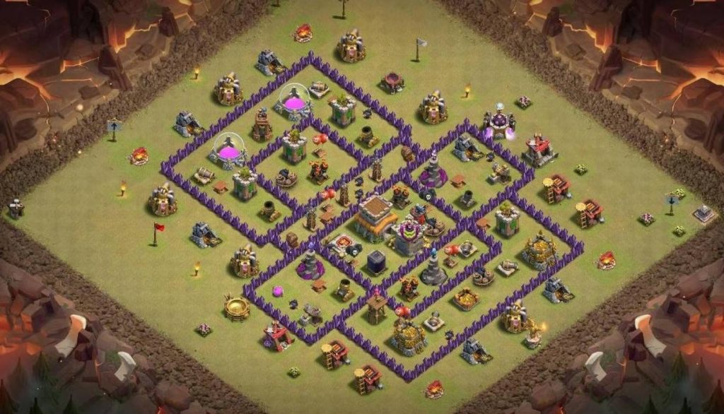 trophy pushing coc th8 base hd images