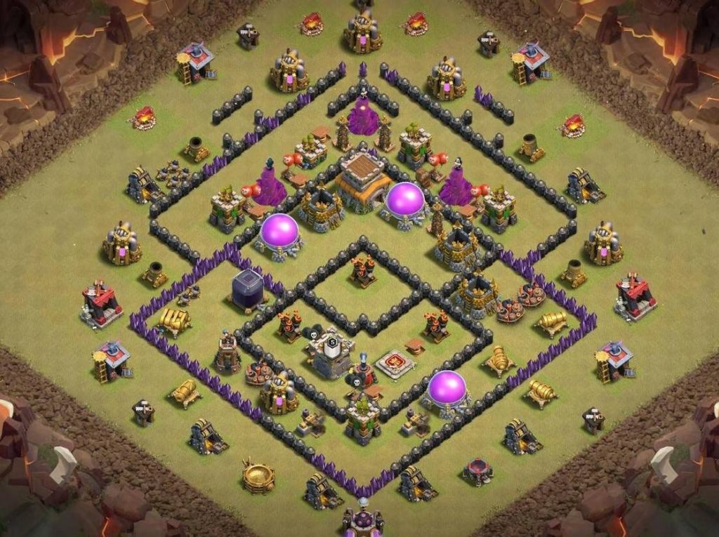 trophy pushing coc th8 base layout link